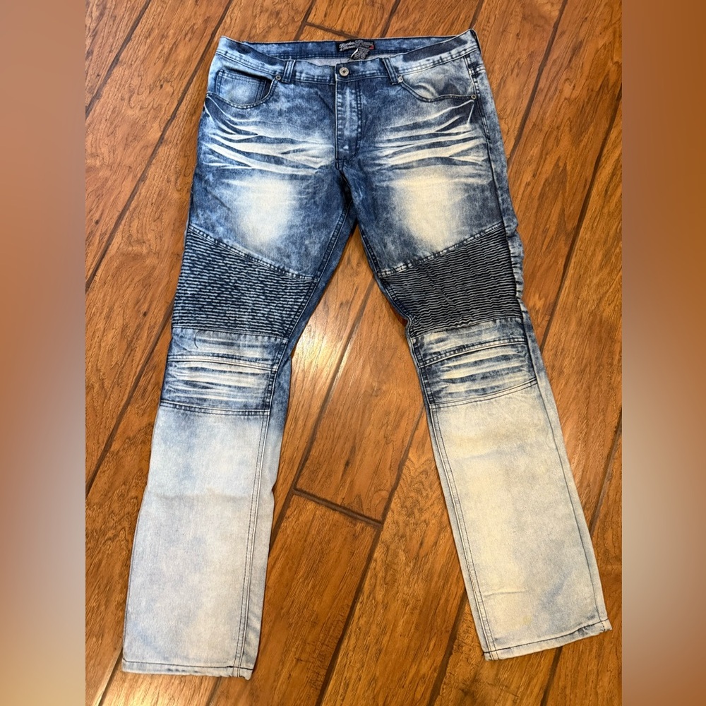 Bleecker & Mercer jeans men’s 38x34 blue acid wash Slim Straight grunge hip hop